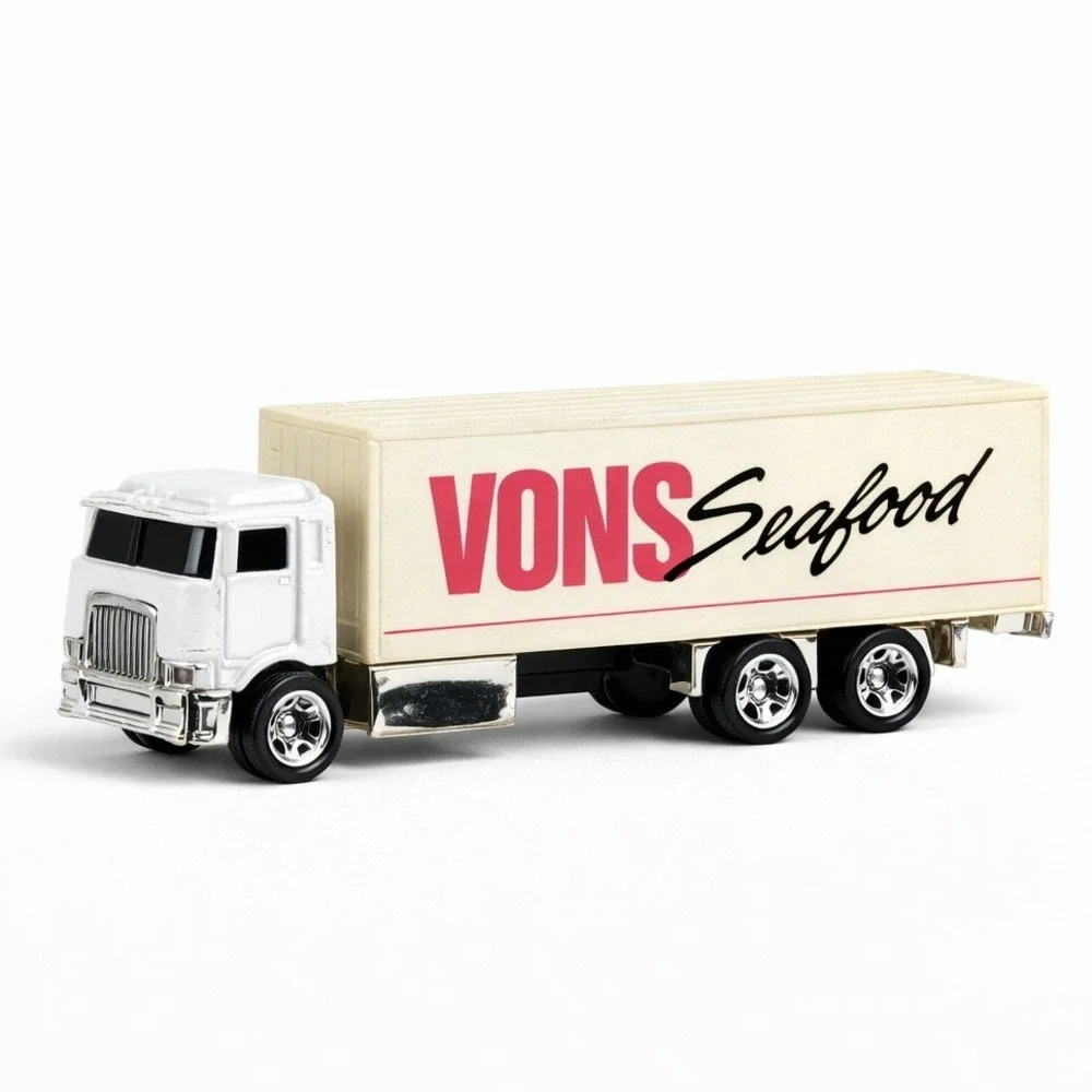 Vintage Hot Wheels 1991 Vons‎ Produce Seafood Delivery Semi Truck White Chrome